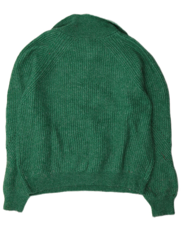 Damski sweter Marks & Spencer z zamkiem błyskawicznym, UK 14, średni zielony akryl