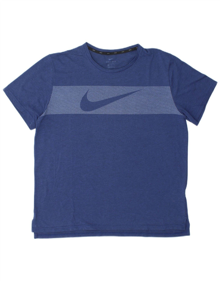 Męska koszulka Nike Dri Fit z grafiką, góra XL, granatowy, poliester