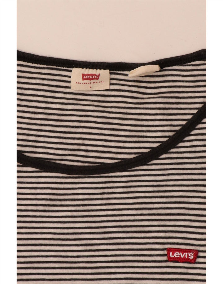 Damski t-shirt Levi's Crop Top UK 14, duży, czarny w prążki