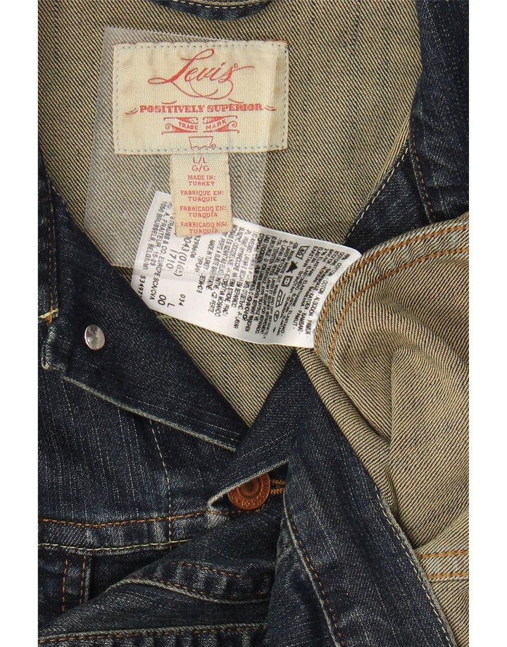 Damska kurtka dżinsowa LEVI'S UK 14, duża, granatowa, bawełniana