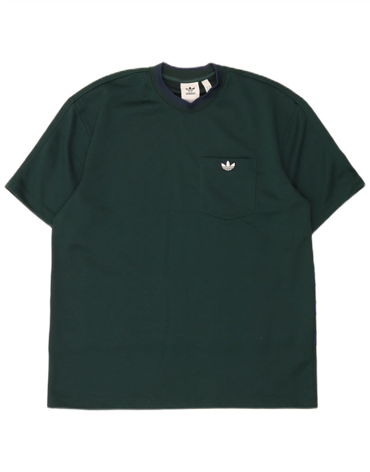 Adidas Męski T-shirt Top Średni Zielony Poliester