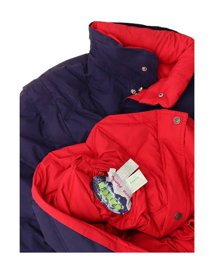 DIADORA Mens Reversible Padded Jacket UK 44 2XL Navy Blue Polyester