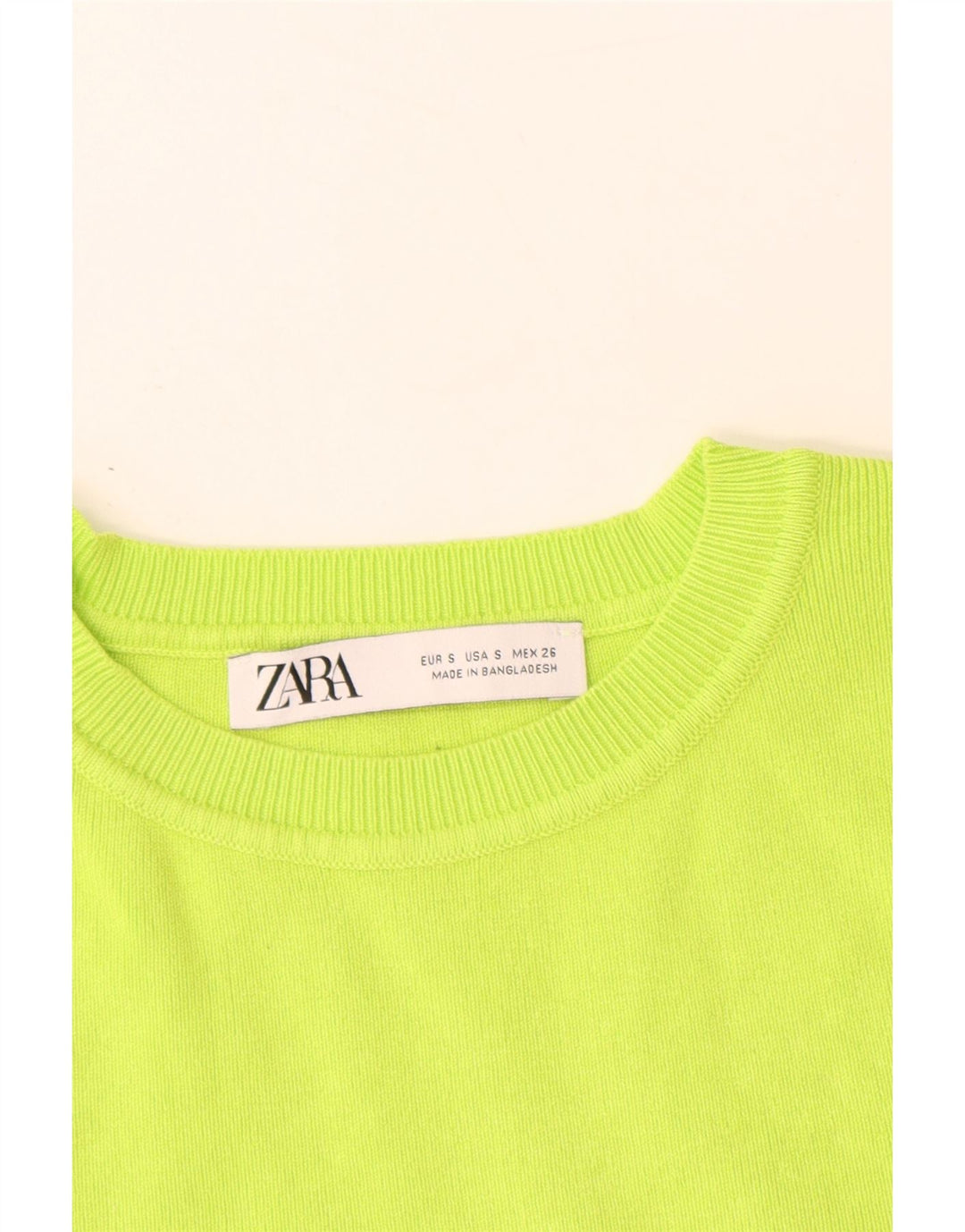 Damski sweter ZARA Crop z krótkim rękawem i dekoltem w łódkę UK 8 Small Green
