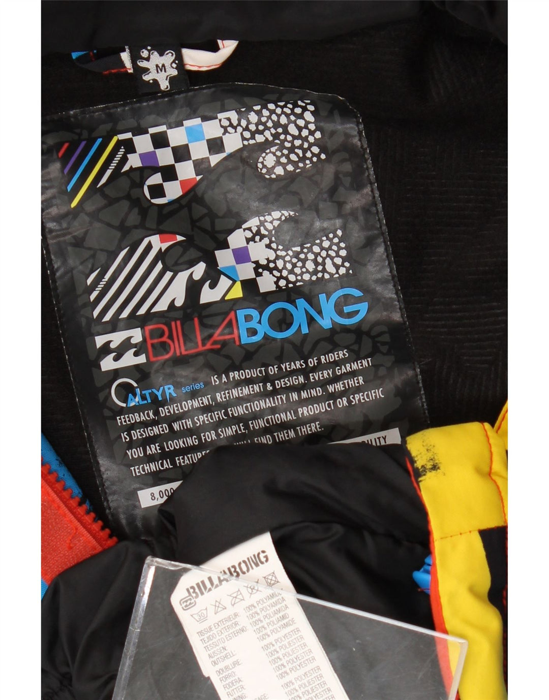 Męska kurtka wiatrówka z kapturem Billabong UK 38 w średnie wielokolorowe paski