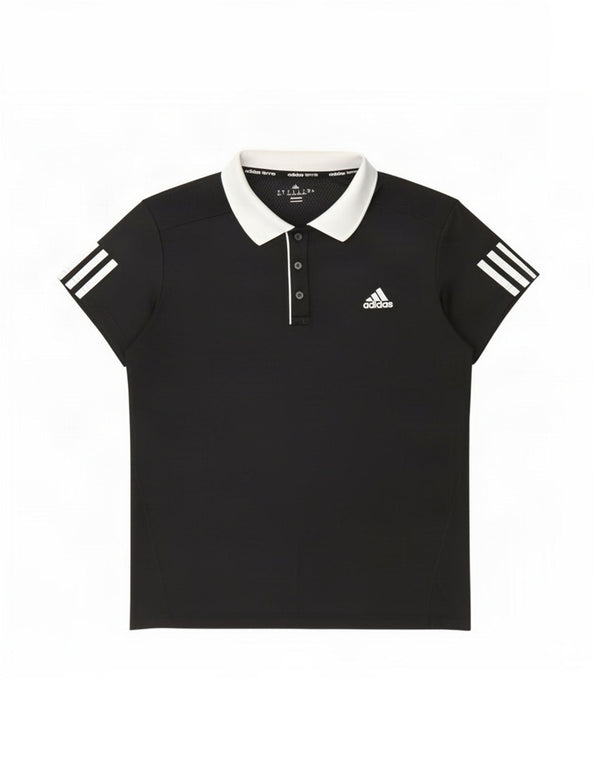 Damska koszulka polo Adidas Climacool UK 16/18, duża, czarna, z blokami kolorów