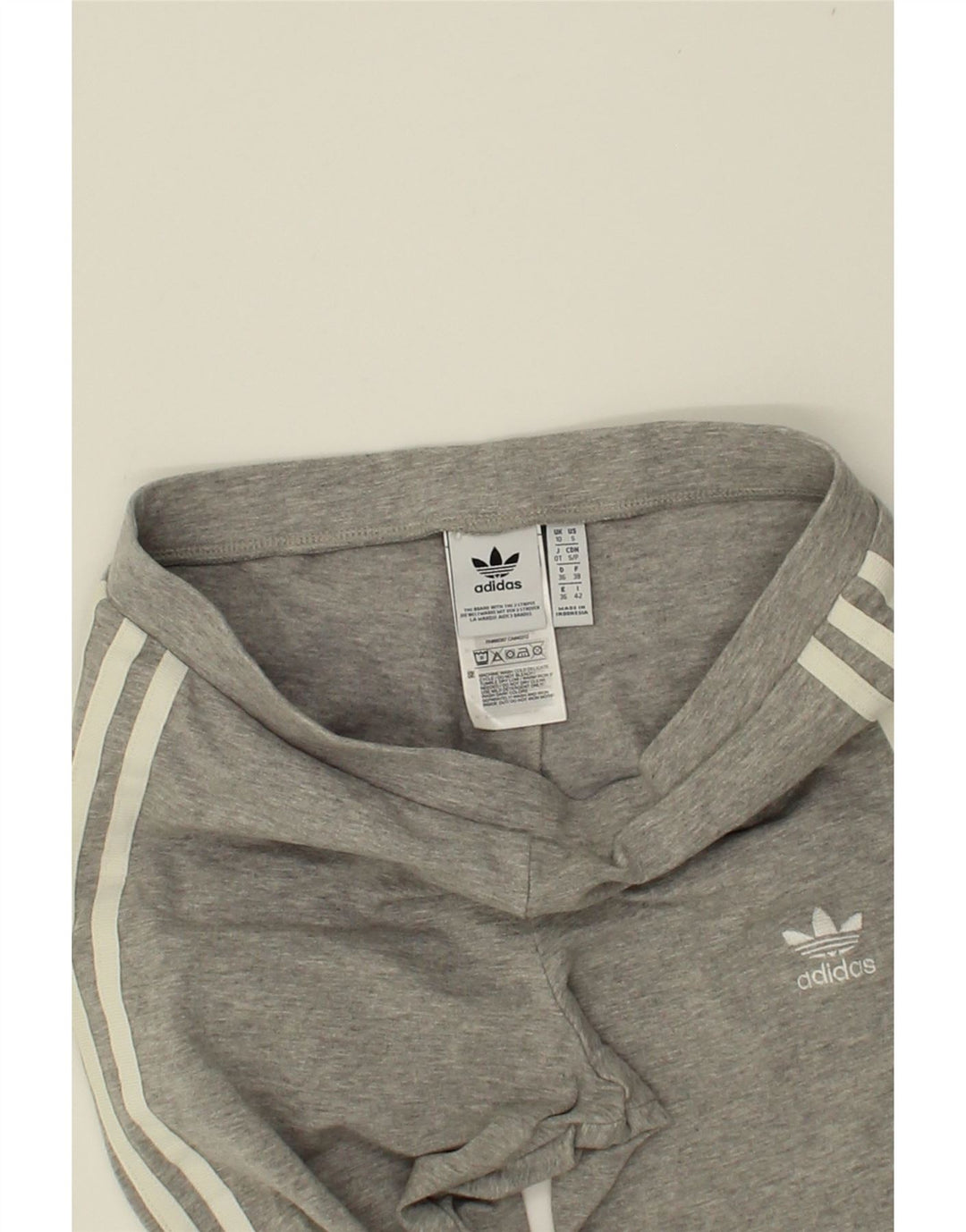 ADIDAS Womens Leggings UK 10 Small  Grey Flecked Cotton Vintage Adidas and Second-Hand Adidas from Messina Hembry 
