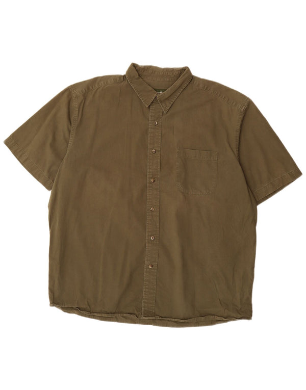 EDDIE BAUER Męska koszula z krótkim rękawem XL, bawełniana khaki