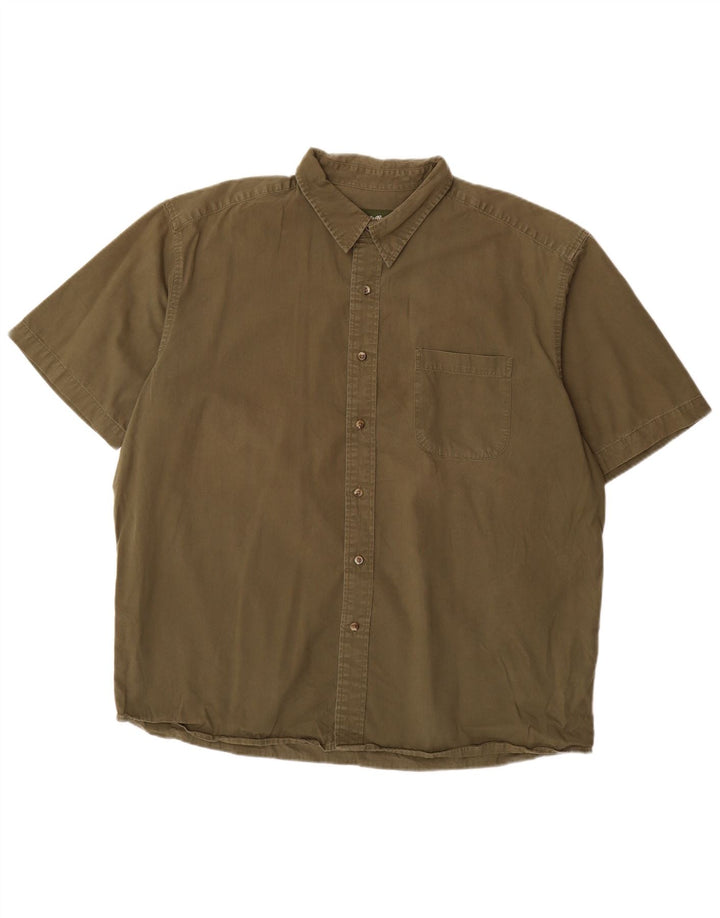 EDDIE BAUER Męska koszula z krótkim rękawem XL, bawełniana khaki
