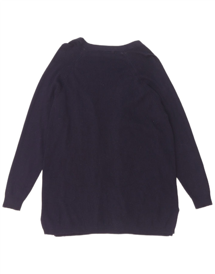 Marks & Spencer Damski sweter rozpinany UK 14, duży, granatowy, wiskoza