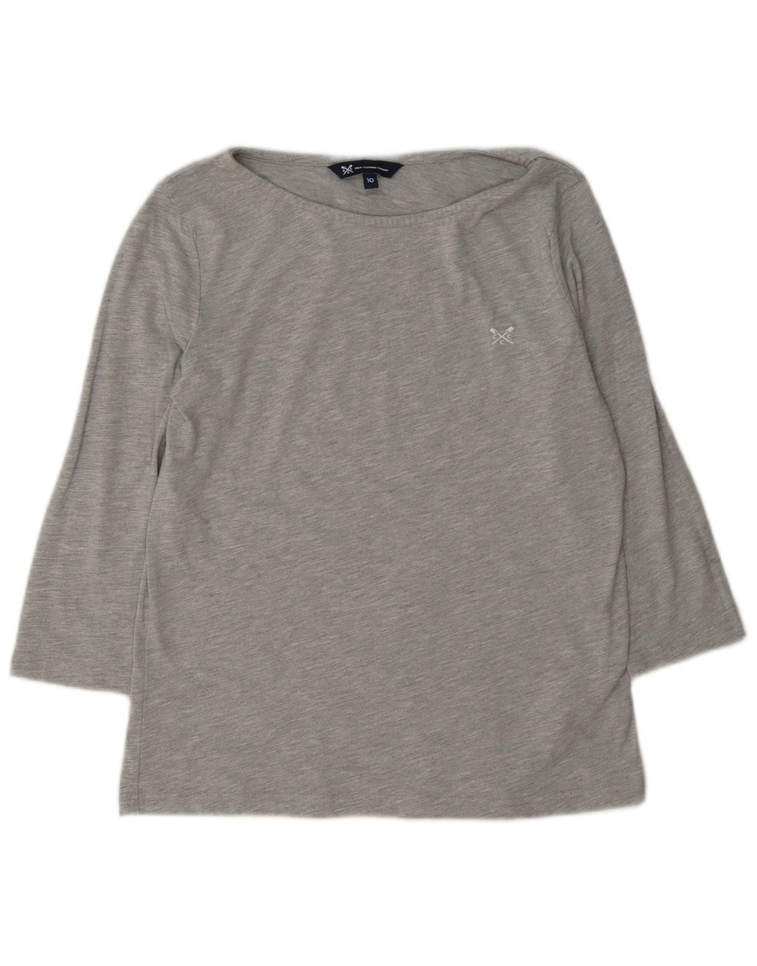 Crew Clothing Top damski z rękawem 3/4, UK 10, mały, szary poliester