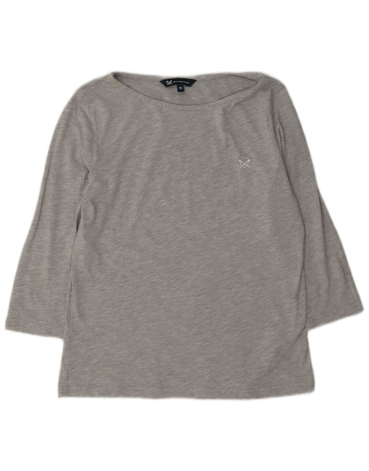 Crew Clothing Top damski z rękawem 3/4, UK 10, mały, szary poliester