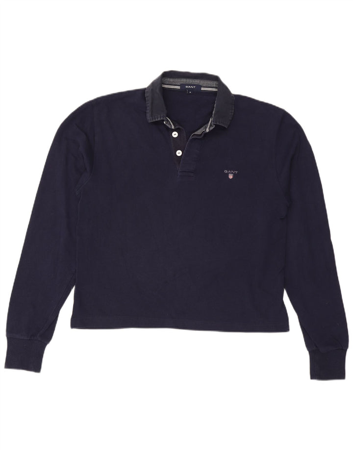 Damska koszulka polo oversize z długim rękawem GANT, UK 14, średni granat