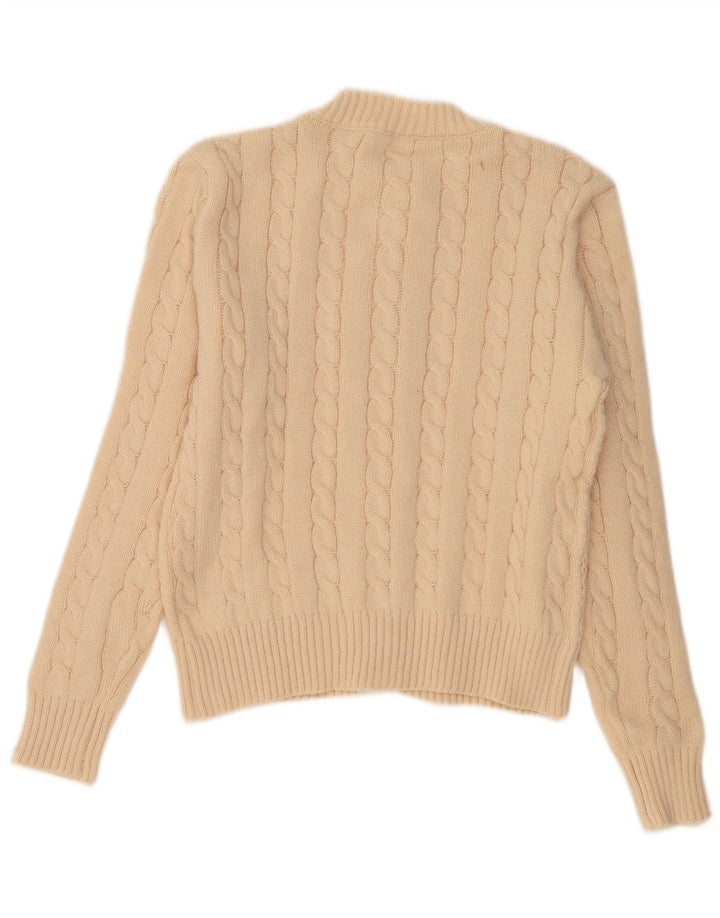 Sweter damski VINTAGE UK 16, duży, beżowy, poliester