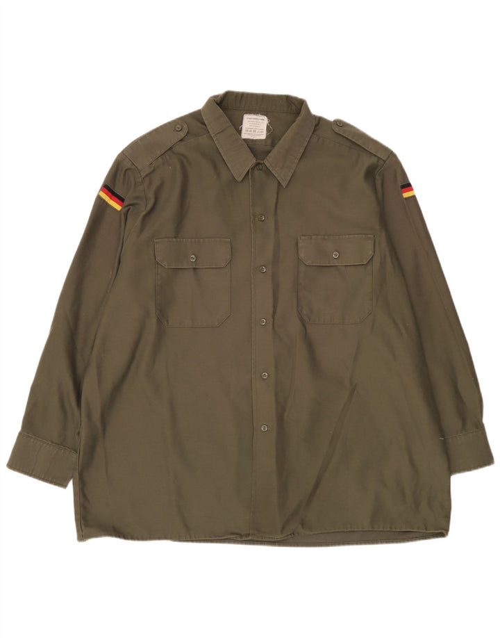 Męska koszula wojskowa w stylu vintage 2XL, bawełna khaki