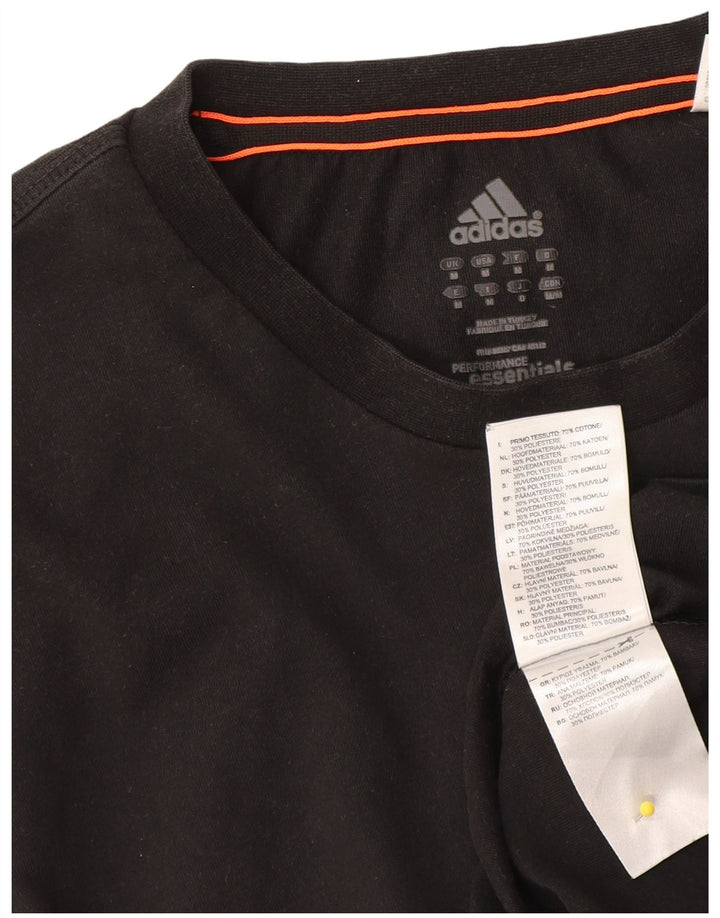 Męska koszulka z grafiką Adidas, średnia, czarna bawełna