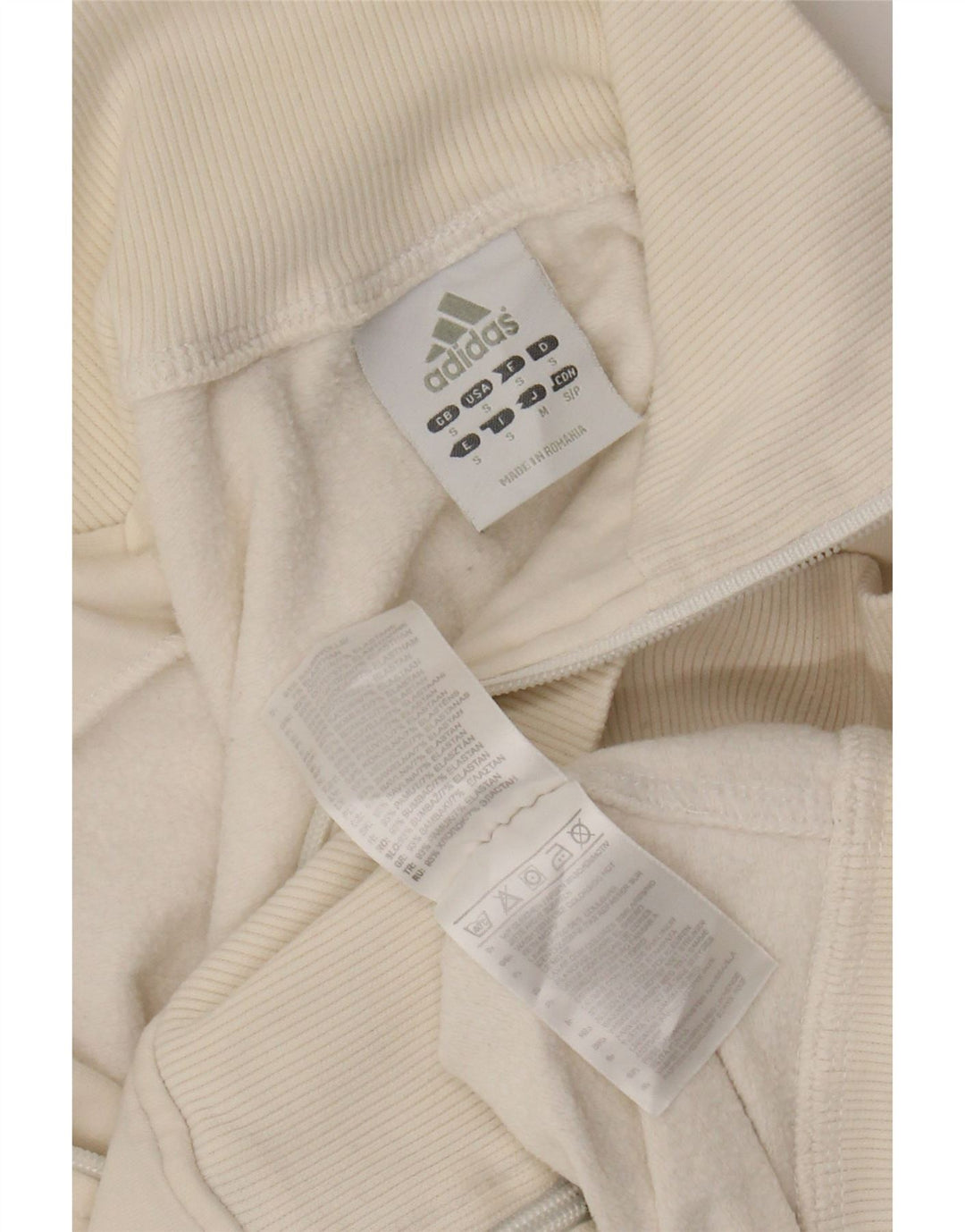 Damska kurtka dresowa ADIDAS Crop Top UK 10, mała, biała, bawełniana