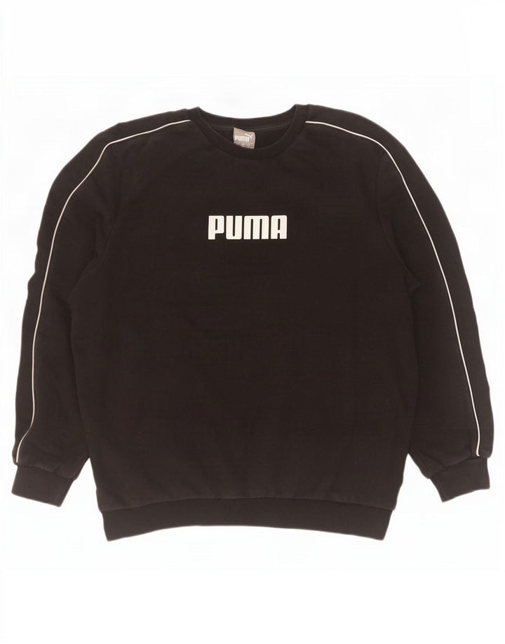 Męska bluza z grafiką Puma, duża, czarna, bawełniana