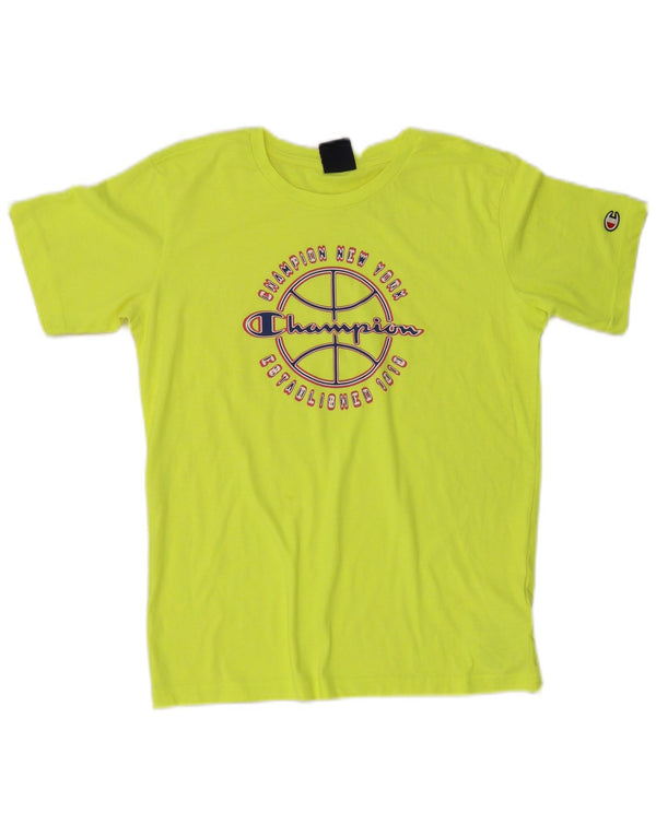 Chłopięcy T-shirt z grafiką Champion, 13-14 lat, XL, zielona bawełna