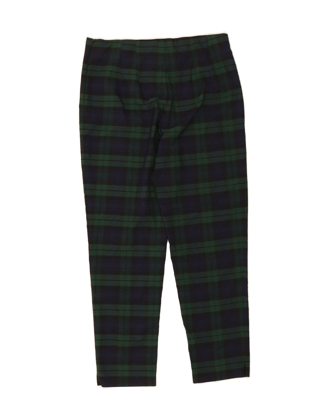 CHAPS Womens Slim Cropped Trousers US 8 Medium W27 L27 Green Check Vintage Chaps and Second-Hand Chaps from Messina Hembry 