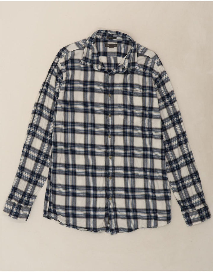 EDDIE BAUER Mens Classic Fit Flannel Shirt Large Blue Check Vintage Eddie Bauer and Second-Hand Eddie Bauer from Messina Hembry 