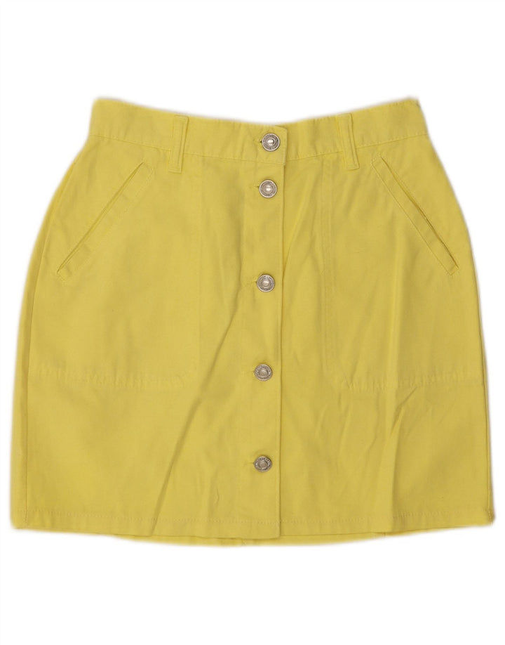 Spódnica mini damska Benetton IT 40 Small W26 Żółta bawełna