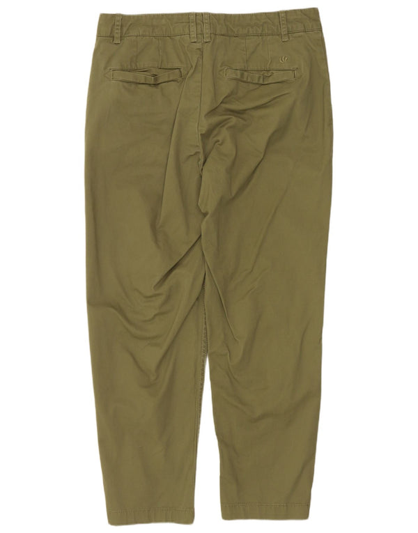 Damskie zwężane spodnie Chino Fat Face UK 10 Small W30 L25 Zielona bawełna
