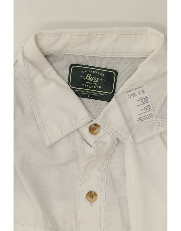 BASS Mens Shirt Large White Cotton Vintage Bass and Second-Hand Bass from Messina Hembry 