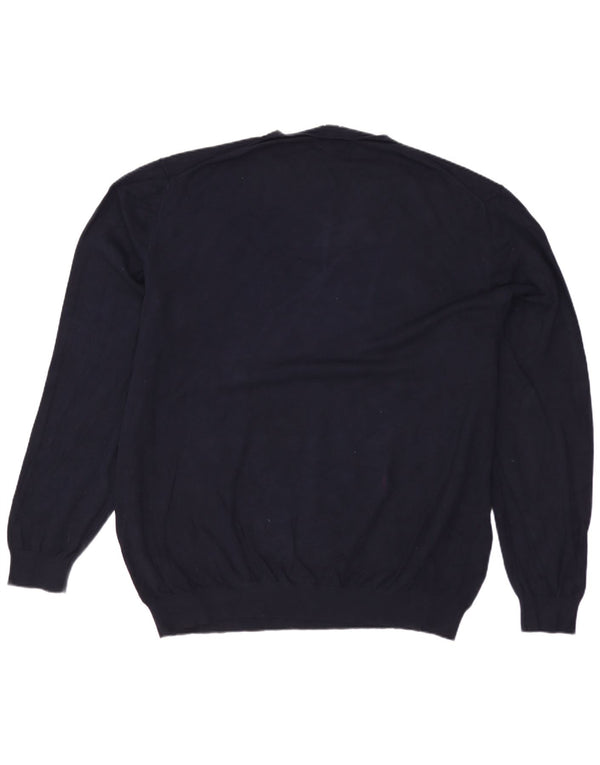 Męski sweter ZARA z dekoltem w kształcie litery V, 2XL, granatowo-wiskozowy