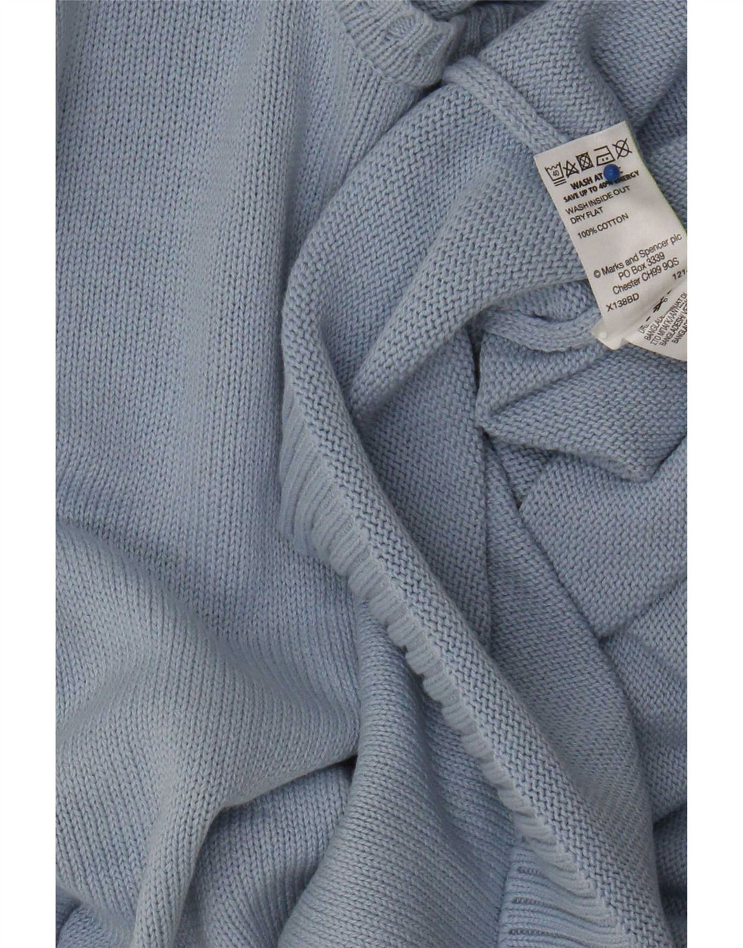Marks & Spencer Damski sweter z dekoltem w łódkę, UK 16, duży niebieski