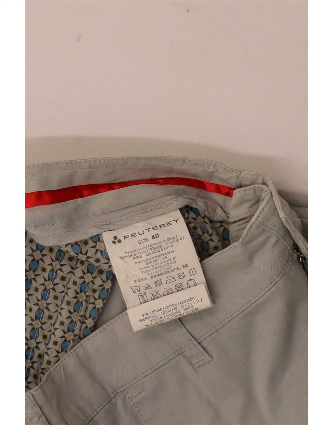Damskie spodnie Chino PEUTEREY EU 40 Medium W30 L30 Szara bawełna