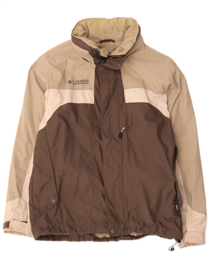 Męska kurtka przeciwdeszczowa Columbia Interchange UK 38 Nylon w kolorze średniego brązu