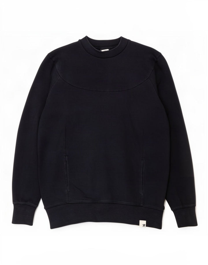 Damska bluza oversize Adidas Jumper UK 10, mała, granatowa, bawełniana