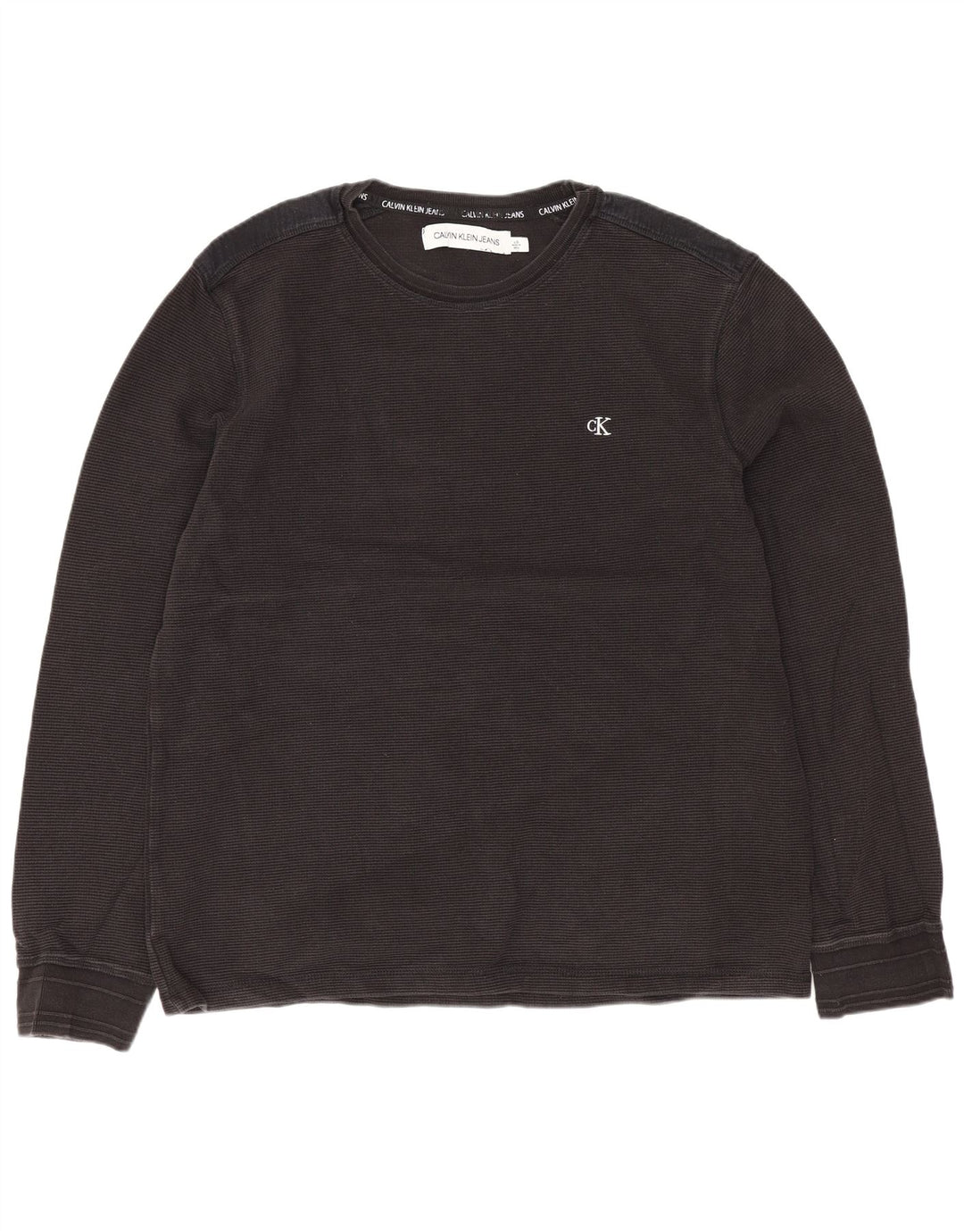 Męski top z długim rękawem Calvin Klein Jeans, duży, czarny, bawełniany