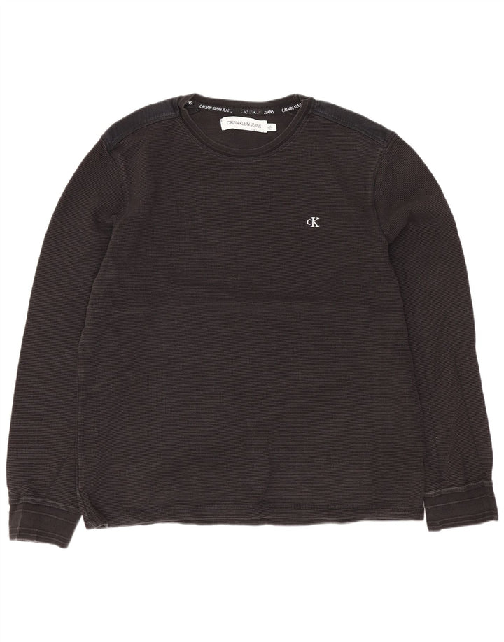 Męski top z długim rękawem Calvin Klein Jeans, duży, czarny, bawełniany