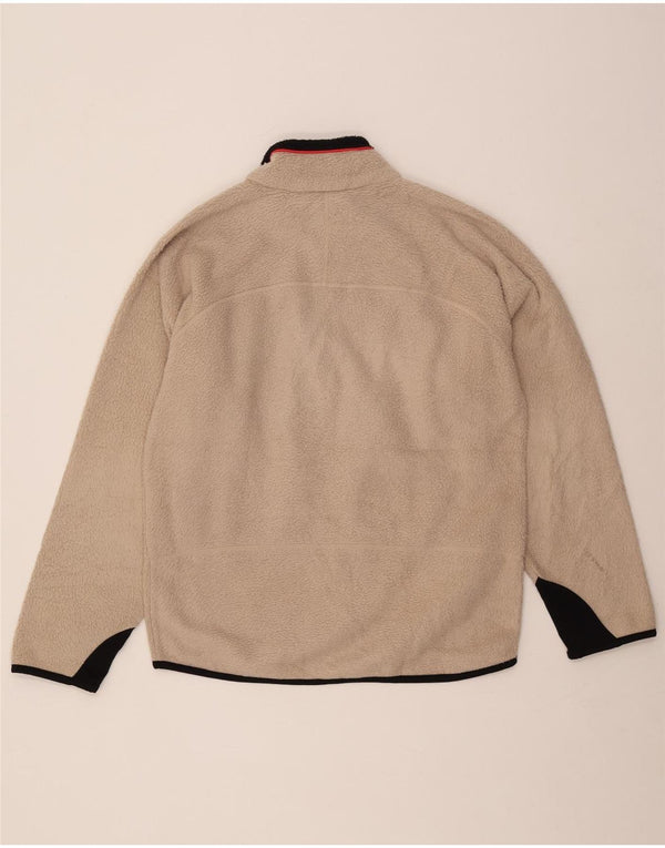 Męska kurtka polarowa Fila UK 40, duży beżowy poliester z blokami kolorów