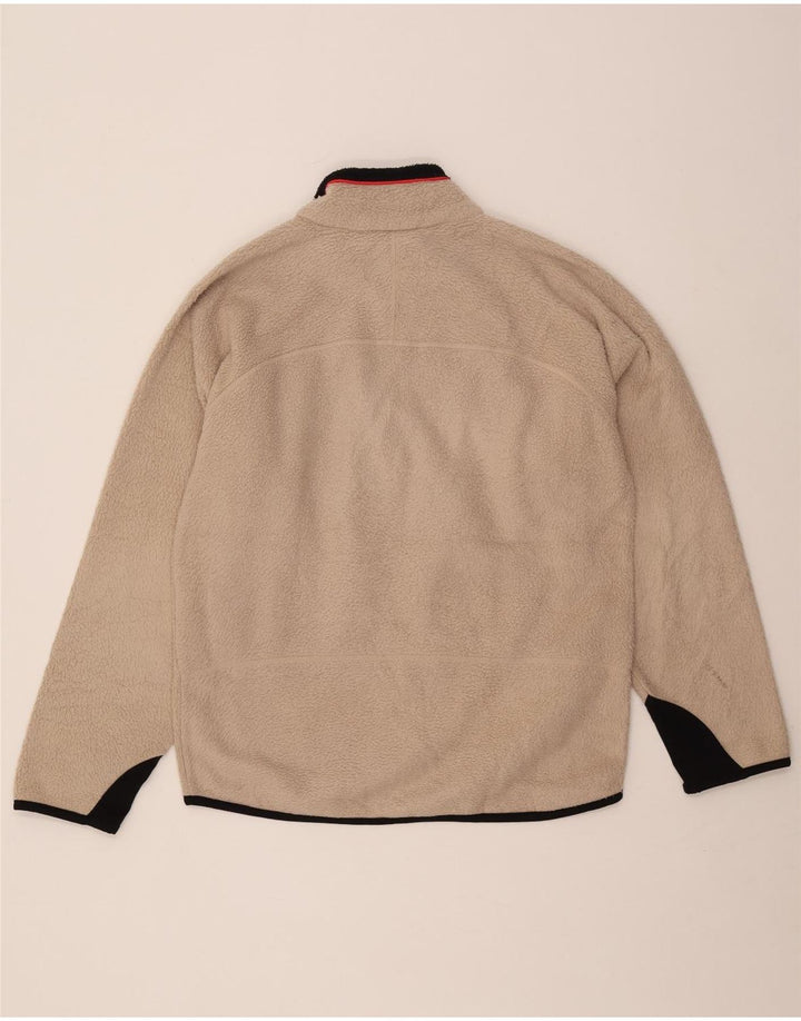 Męska kurtka polarowa Fila UK 40, duży beżowy poliester z blokami kolorów