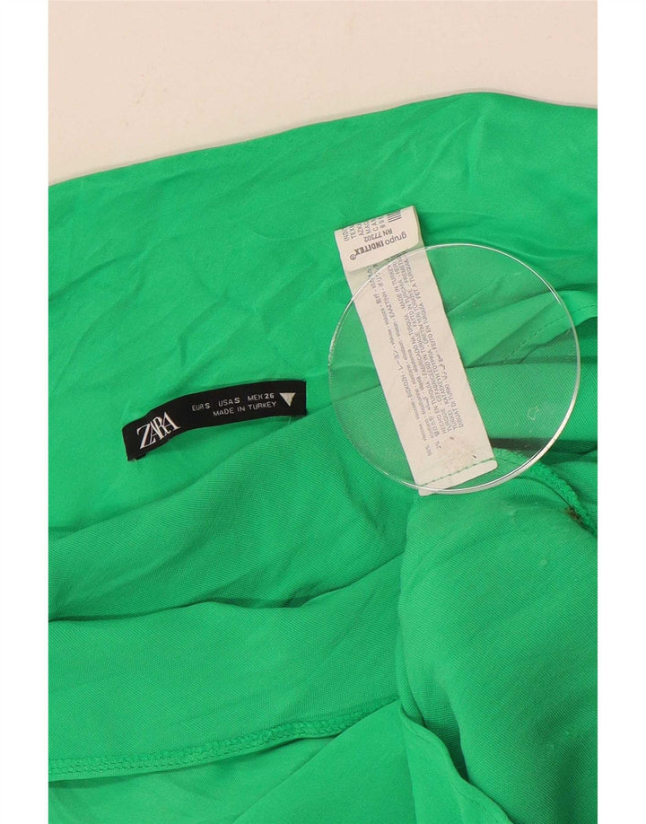 Sukienka damska Zara Mini Sundress UK 10 Small Zielona wiskoza