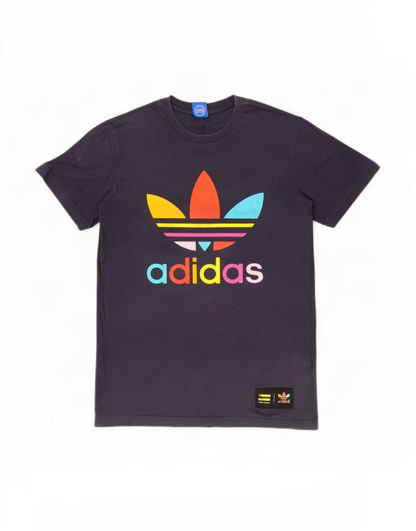 Damska koszulka graficzna Adidas Top UK 12 Średni granatowy bawełniany