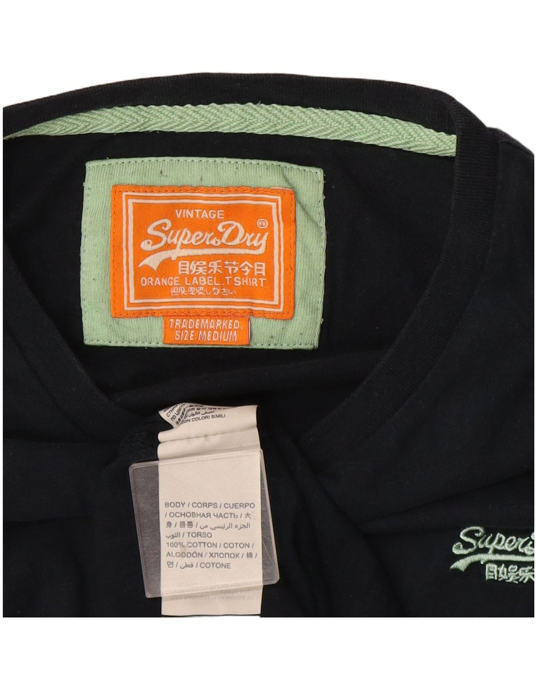T-shirt męski Superdry, średni, granatowy, bawełniany