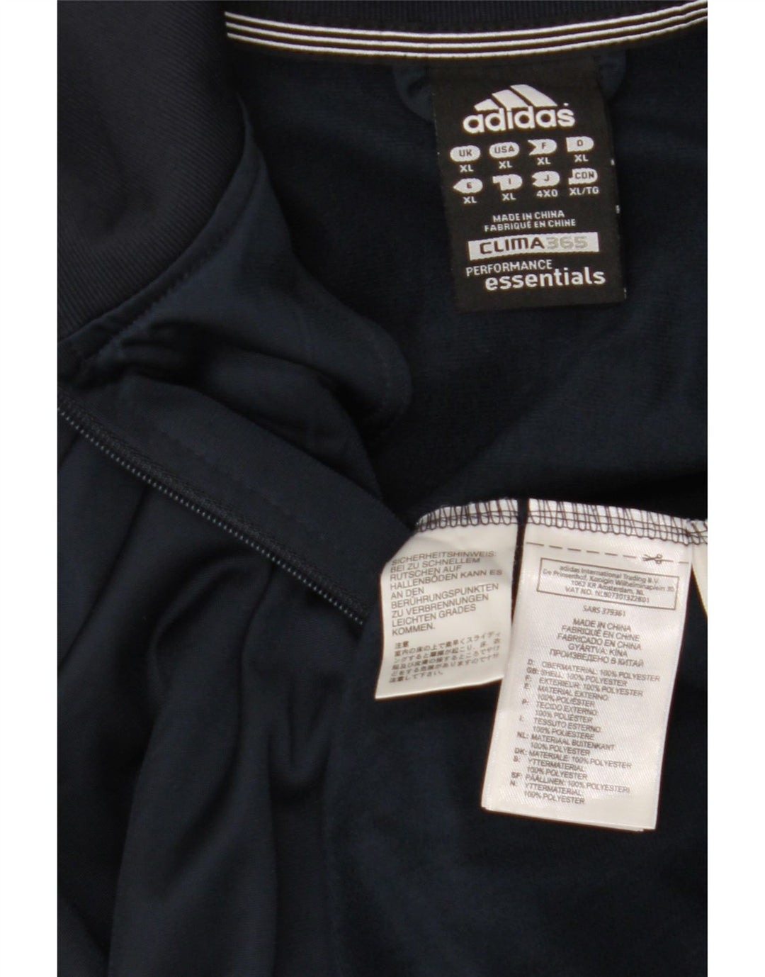 Męska kurtka dresowa ADIDAS Climalite XL granatowa, poliestrowa