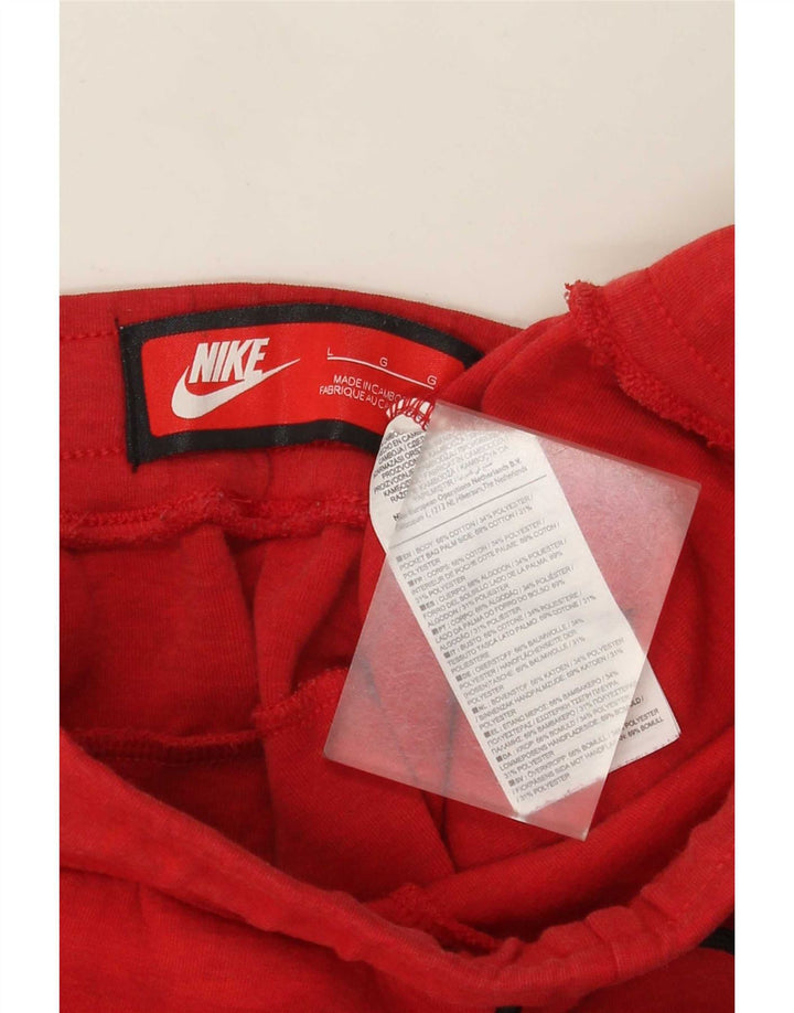 Męskie spodnie dresowe Nike, duże, czerwone, bawełniane