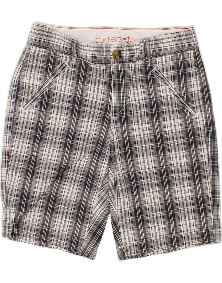 DOCKERS Womens Casual Shorts US 4 Small W27 Grey Check Cotton Vintage Dockers and Second-Hand Dockers from Messina Hembry 