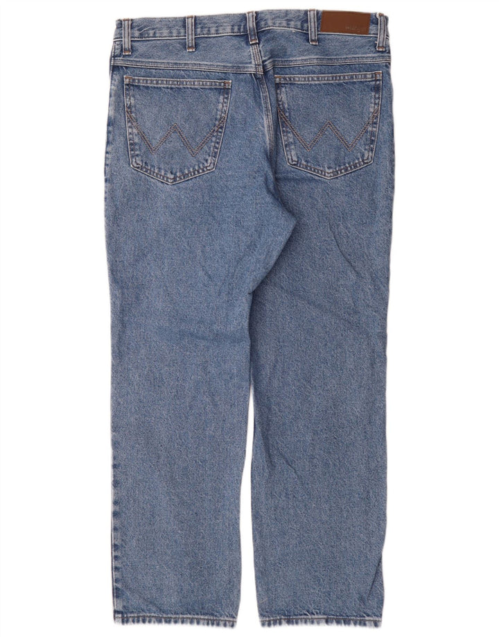 Wrangler Męskie Proste Dżinsy W36 L30 Niebieskie Bawełniane