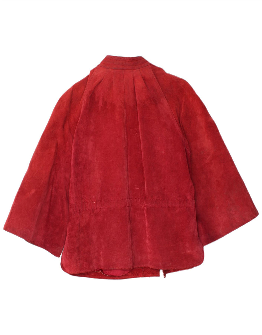 Vintage damska zamszowa kurtka z rękawem 3/4 IT 44, średnia czerwień
