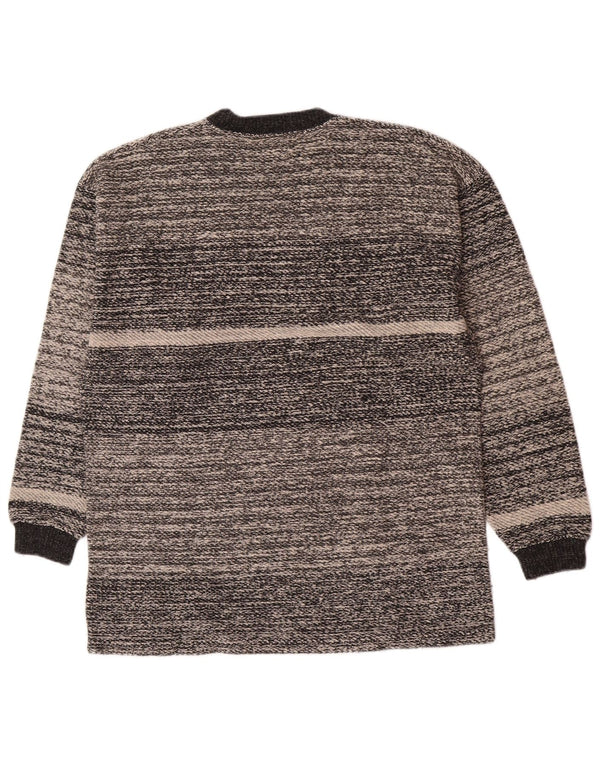 Męski sweter Levi's z okrągłym dekoltem, średniej szarości, bawełniany w paski