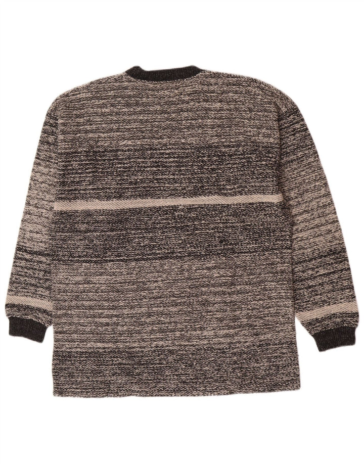 Męski sweter Levi's z okrągłym dekoltem, średniej szarości, bawełniany w paski
