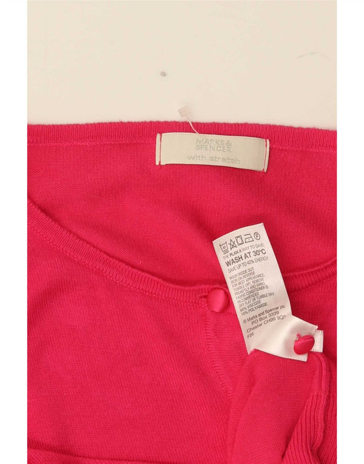 Marks & Spencer Damski sweter kardigan UK 8 Small Pink Wiskoza