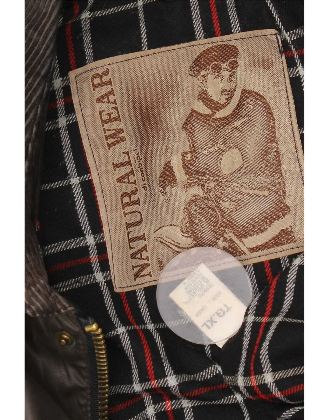 Conbipel Męska kurtka z woskowanej bawełny UK 42 XL Khaki, poliester