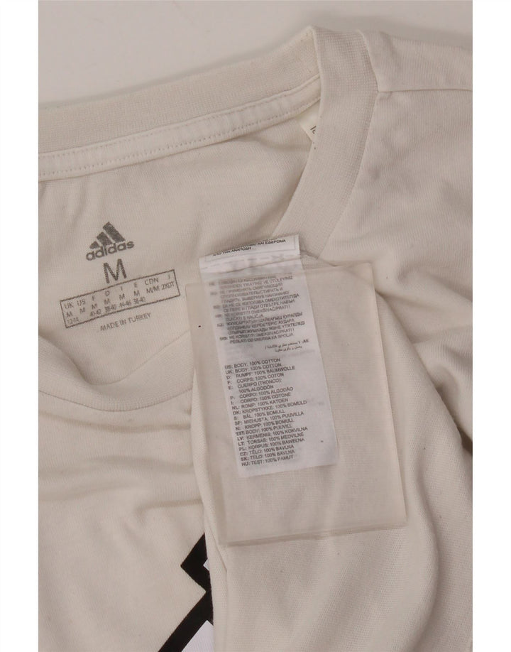Damska koszulka Adidas Crop Oversized Graphic Top UK 12/14 Średnia biel