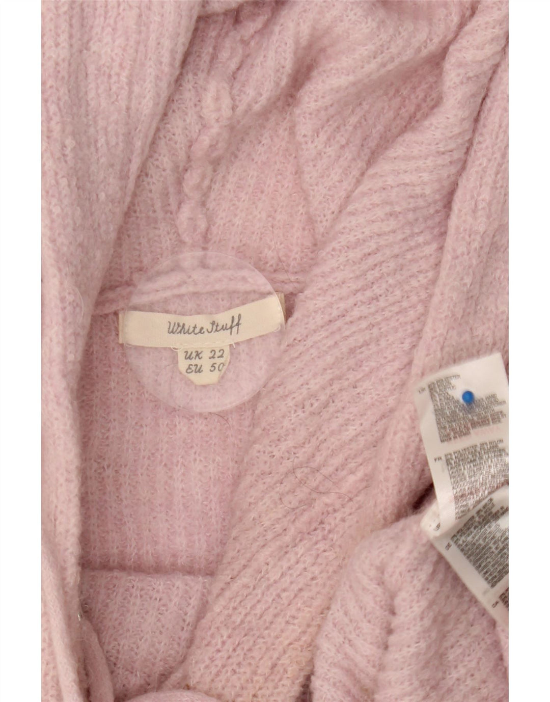 Damski sweter oversize z kapturem White Stuff UK 22 3XL Różowy poliester